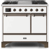 Ilve Majestic II Collection UMD10FDQNS3WHBLP - 40 Inch Freestanding Dual Fuel Range in Front View