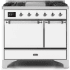 Ilve Majestic II Collection UMD10FDQNS3WHC - 40 Inch Freestanding Dual Fuel Range in Front View
