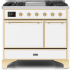 Ilve Majestic II Collection UMD10FDQNS3WHGLP - 40 Inch Freestanding Dual Fuel Range in Front View