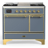 Ilve Majestic III Collection UMD40FQNR3BGGLP - 40 Inch Dual Fuel Range with 6 Sealed Burners, Griddle