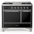 Ilve Majestic III Collection UMD40FQNR3BKCLP - 40 Inch Dual Fuel Range with 6 Sealed Burners, Griddle