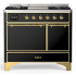 Ilve Majestic III Collection UMD40FQNR3BKGLP - 40 Inch Dual Fuel Range with 6 Sealed Burners, Griddle