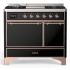 Ilve Majestic III Collection UMD40FQNR3BKP - 40 Inch Dual Fuel Range with 6 Sealed Burners, Griddle