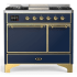 Ilve Majestic III Collection UMD40FQNR3MBGLP - 40 Inch Dual Fuel Range with 6 Sealed Burners, Griddle,