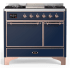 Ilve Majestic III Collection UMD40FQNR3MBP - 40 Inch Dual Fuel Range with 6 Sealed Burners, Griddle