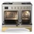 Ilve Majestic III Collection UMD40FQNR3SSGLP - 40 Inch Dual Fuel Range with 6 Sealed Burners, Griddle