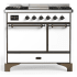 Ilve Majestic III Collection UMD40FQNR3WHBLP - 40 Inch Dual Fuel Range with 6 Sealed Burners, Griddle, in White