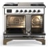 Ilve Majestic III Collection UMD40FQNR3WHBLP - 40 Inch Dual Fuel Range with 6 Sealed Burners, Griddle, in White