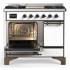 Ilve Majestic III Collection UMD40FQNR3WHBLP - 40 Inch Dual Fuel Range with 6 Sealed Burners, Griddle, in White