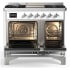 Ilve Majestic III Collection UMD40FQNR3WHC - 40 Inch Dual Fuel Range with 6 Sealed Burners, Griddle
