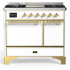 Ilve Majestic III Collection UMD40FQNR3WHGLP - 40 Inch Dual Fuel Range with 6 Sealed Burners, Griddle