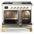 Ilve Majestic III Collection UMD40FQNR3WHGLP - 40 Inch Dual Fuel Range with 6 Sealed Burners, Griddle