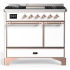 Ilve Majestic III Collection UMD40FQNR3WHP - 40 Inch Dual Fuel Range with 6 Sealed Burners, Griddle