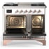 Ilve Majestic III Collection UMD40FQNR3WHP - 40 Inch Dual Fuel Range with 6 Sealed Burners, Griddle