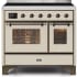 Ilve Majestic II Collection UMDI10NS3AWB - 40 Inch Antique White Freestanding Induction Range