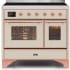 Ilve Majestic II Collection UMDI10NS3AWP - 40 Inch Antique White Freestanding Induction Range