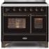 Ilve Majestic II Collection UMDI10NS3BKB - 40 Inch Glossy Black Freestanding Induction Range