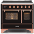 Ilve Majestic II Collection UMDI10NS3BKP - 40 Inch Glossy Black Freestanding Induction Range