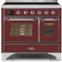 Ilve Majestic II Collection UMDI10NS3BUC - 40 Inch Burgundy Freestanding Induction Range
