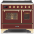 Ilve Majestic II Collection UMDI10NS3BUG - 40 Inch Burgundy Freestanding Induction Range
