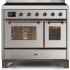 Ilve Majestic II Collection UMDI10NS3SSB - 40 Inch Stainless Steel Freestanding Induction Range