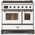 Ilve Majestic II Collection UMDI10NS3WHB - 40 Inch White Freestanding Induction Range