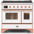 Ilve Majestic II Collection UMDI10NS3WHP - 40 Inch Whitel Freestanding Induction Range