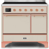 Ilve Majestic II Collection UMDI10QNS3AWP - 40 Inch Freestanding Electric Induction Range in Front View