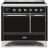 Ilve Majestic II Collection UMDI10QNS3BKC - 40 Inch Freestanding Electric Induction Range in Front View