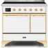 Ilve Majestic II Collection UMDI10QNS3WHG - 40 Inch Freestanding Electric Induction Range in Front View