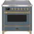 Ilve Majestic II Collection UMI09NS3BGG - 36 Inch Blue Grey Freestanding Range