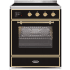 Ilve Majestic II Collection UMI30NE3BKG - 30 Inch Glossy Black Freestanding Induction Range