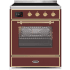Ilve Majestic II Collection UMI30NE3BUG - 30 Inch Burgundy Freestanding Induction Range