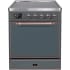 Ilve Majestic II Collection UMI30QNE3BGB - Majestic II 30 Inch Electric Freestanding Range in Blue Grey with Bronze Trim
