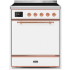 Ilve Majestic II Collection UMI30QNE3WHP - 30 Inch Freestanding Electric Induction Range in Front View