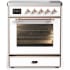 Ilve Majestic III Collection UMIB30NR3WHP - 30 Inch Induction Range with 4 Induction Elements
