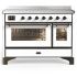 Ilve Majestic III Collection UMIB48NR3WHB - 48 Inch Induction Range with 6 Cooking Elements