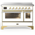 Ilve Majestic III Collection UMIB48NR3WHG - 48 Inch Induction Range with 6 Cooking Elements