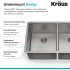 Kraus Standart PRO Series KHU1023310075MB - 33 Inch Undermount Double Bowl Stainless Steel Kitchen Sink Undermount Design