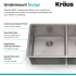 Kraus Standart PRO Series KHU1033310075MB - 33 Inch Undermount Double Bowl Stainless Steel Kitchen Sink Undermount Design