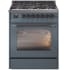Ilve Nostalgie II Collection UP30NMPBGBLP - 30 Inch Freestanding Dual Fuel Range in Front View