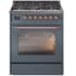 Ilve Nostalgie II Collection UP30NMPBGP - 30 Inch Freestanding Dual Fuel Range in Front View