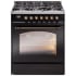 Ilve Nostalgie II Collection UP30NMPBKBLP - 30 Inch Freestanding Dual Fuel Range in Front View