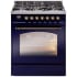 Ilve Nostalgie II Collection UP30NMPMBBLP - 30 Inch Freestanding Dual Fuel Range in Front View
