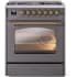 Ilve Nostalgie II Collection UP30NMPMGG - 30 Inch Freestanding Dual Fuel Range in Front View