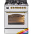 Ilve Nostalgie II Collection UP30NMPRAG - 30 Inch Freestanding Dual Fuel Range in Front View