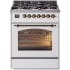 Ilve Nostalgie II Collection UP30NMPWHBLP - 30 Inch Freestanding Dual Fuel Range in Front View