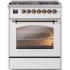 Ilve Nostalgie II Collection UP30NMPWHBLP - 30 Inch Freestanding Dual Fuel Range in Front View