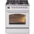Ilve Nostalgie II Collection UP30NMPWHCLP - 30 Inch Freestanding Dual Fuel Range in Front View