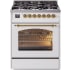 Ilve Nostalgie II Collection UP30NMPWHG - 30 Inch Freestanding Dual Fuel Range in Front View